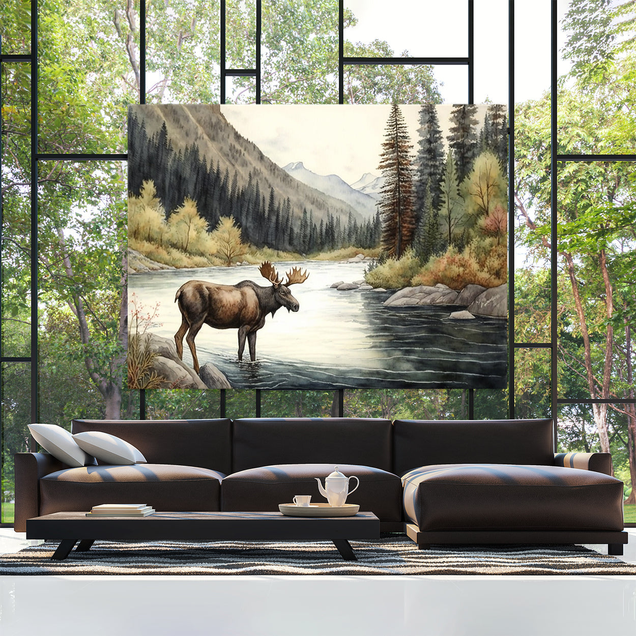 Moose Realistic Landscape 16 Wall Art