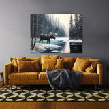 Moose Realistic Snowy 15 Wall Art