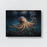 Octopus Dark Background 8 Wall Art