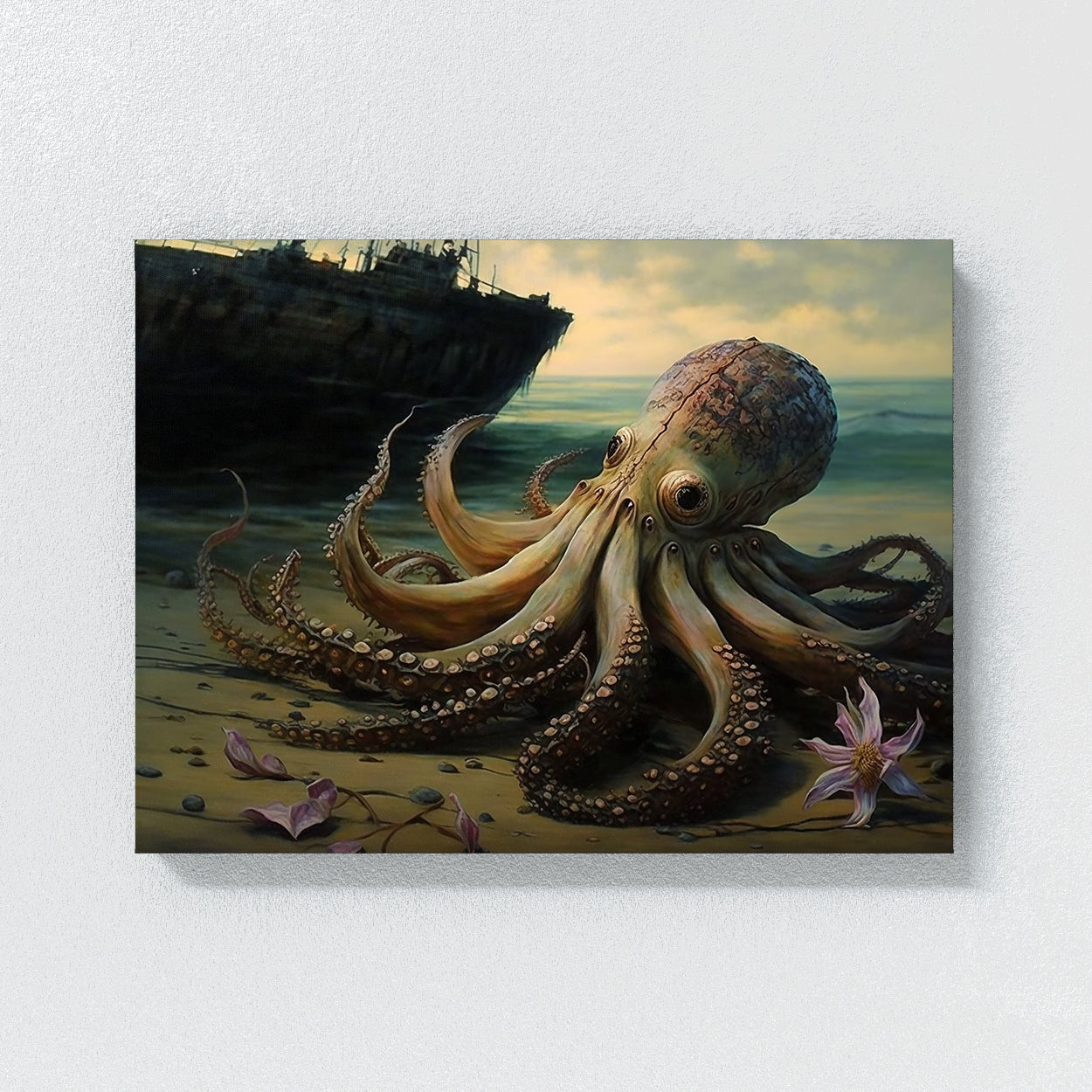 Octopus Shipwreck Realistic 9 Wall Art
