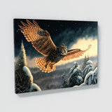 Owl Atmospheric Flying Snowy 21 Wall Art