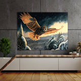 Owl Atmospheric Flying Snowy 21 Wall Art