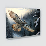 Owl Atmospheric Flying Snowy 24 Wall Art