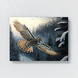 Owl Atmospheric Flying Snowy 24 Wall Art