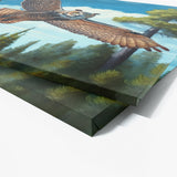 Owl Realistic Flying Forest Blue 13 Wall Art