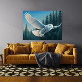 Owl Snowy Forest Sky 12 Wall Art