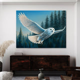 Owl Snowy Forest Sky 12 Wall Art