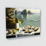 Oyster Ocean White Wine 4 Wall Art