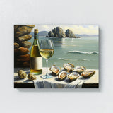 Oyster Ocean White Wine 4 Wall Art
