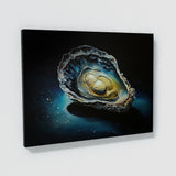 Oyster Shell Blue Background 7 Wall Art