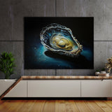 Oyster Shell Blue Background 7 Wall Art