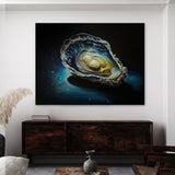 Oyster Shell Blue Background 7 Wall Art