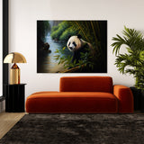 Panda Bamboo Forest River 21 Wall Art