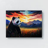 Panda Meadow Mountain Sunset 33 Wall Art