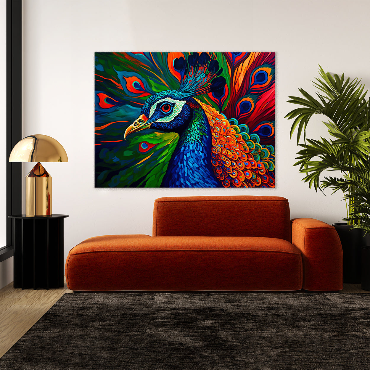 Peacock Abstract Colors 10 Wall Art