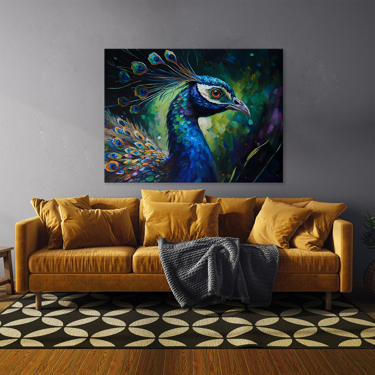 Peacock Abstract Colors 8 Wall Art