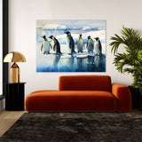 Penguin Watercolor Sky 25 Wall Art