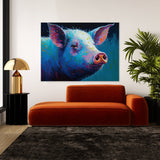 Pig Bright Abstract Blue 8 Wall Art