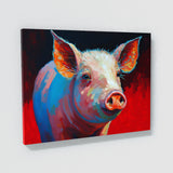 Pig Bright Red Abstract 12 Wall Art