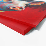 Pig Bright Red Abstract 12 Wall Art