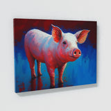 Pig Bright Red Abstract 13 Wall Art