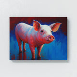 Pig Bright Red Abstract 13 Wall Art