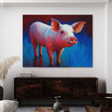 Pig Bright Red Abstract 13 Wall Art