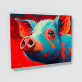 Pig Bright Red Abstract 14 Wall Art