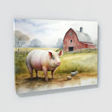 Pig Countryside Red Barn 15 Wall Art