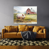 Pig Countryside Red Barn 15 Wall Art