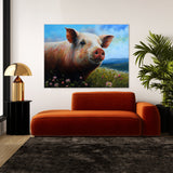 Pig In Meadow 4 Wall Art
