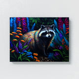 Raccoon Vibrant Garden 1 Wall Art