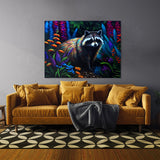 Raccoon Vibrant Garden 1 Wall Art