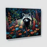 Raccoon Vibrant Garden 4 Wall Art