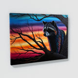 Raccoon Vibrant Sunset 6 Wall Art