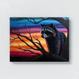 Raccoon Vibrant Sunset 6 Wall Art