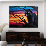 Raccoon Vibrant Sunset 6 Wall Art
