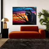 Raccoon Vibrant Sunset 6 Wall Art