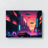 Alien Cityscape Flying 12 Wall Art
