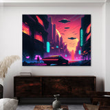 Alien Cityscape Flying 12 Wall Art
