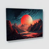 Alien Planet Red Sun Mountains 7 Wall Art