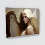 Angel Art Angelic Serene Harp 4 Wall Art