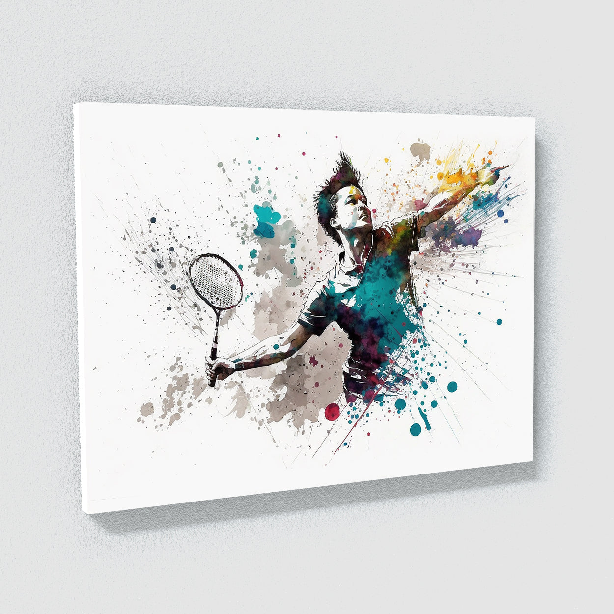 Badminton Watercolor Action 4 Wall Art
