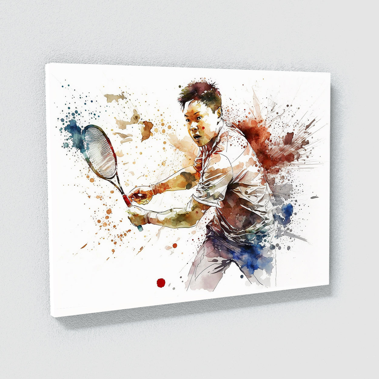 Badminton Watercolor Action 7 Wall Art