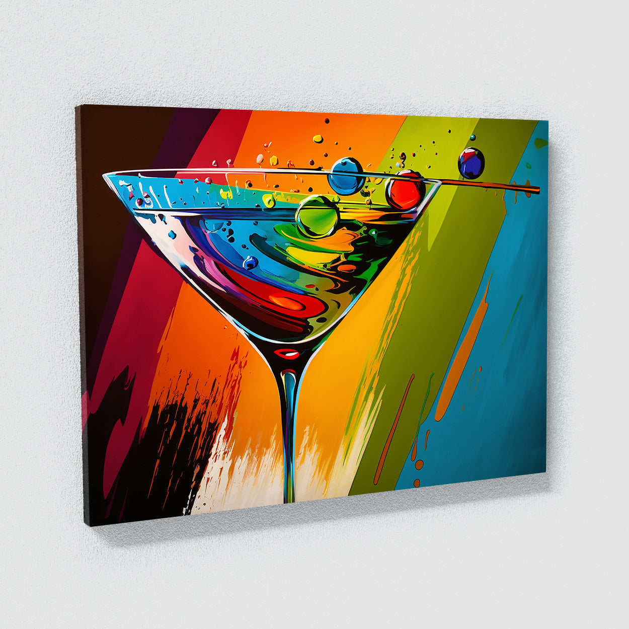 Bar Colorful Bold Pop Martini 3 Wall Art