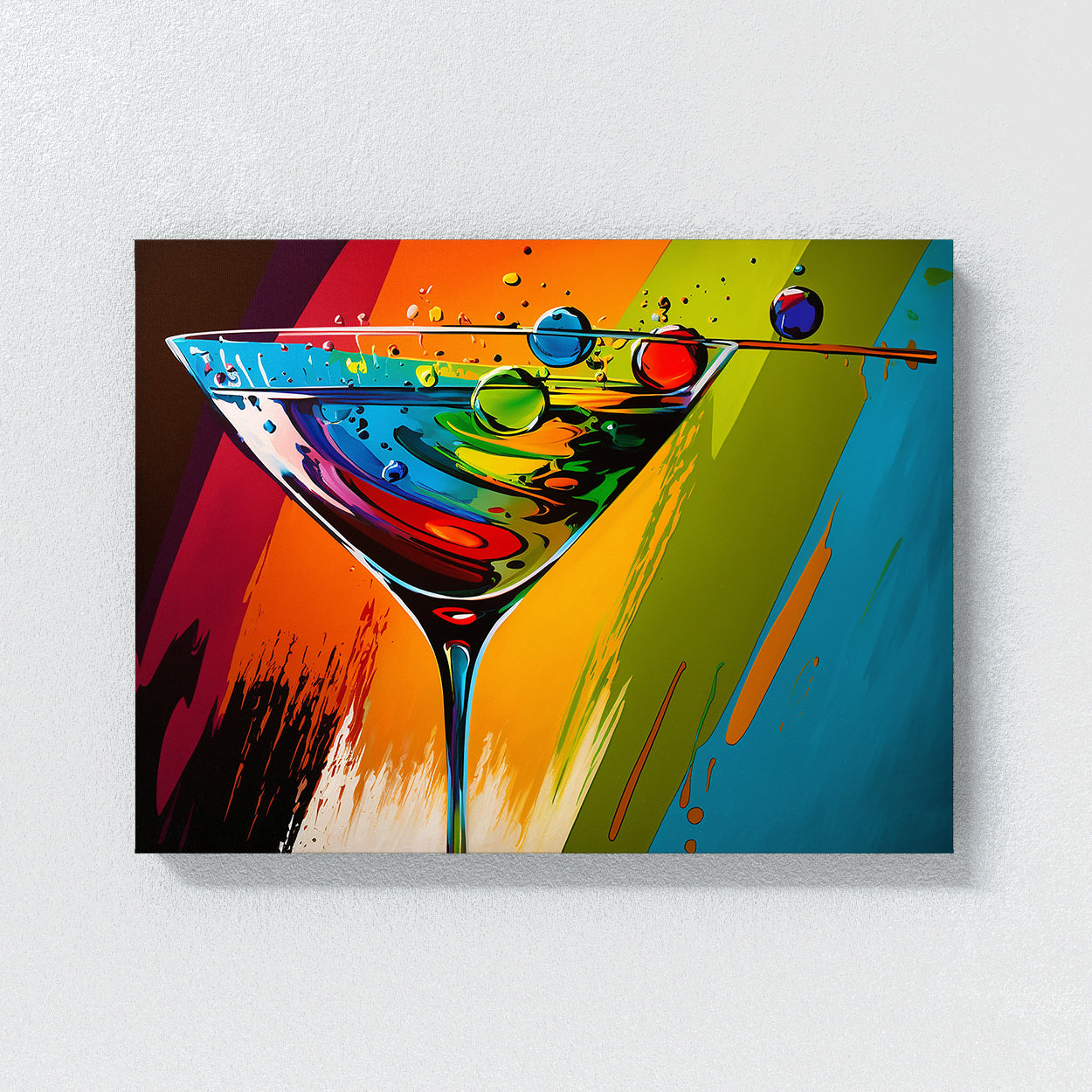 Bar Colorful Bold Pop Martini 3 Wall Art
