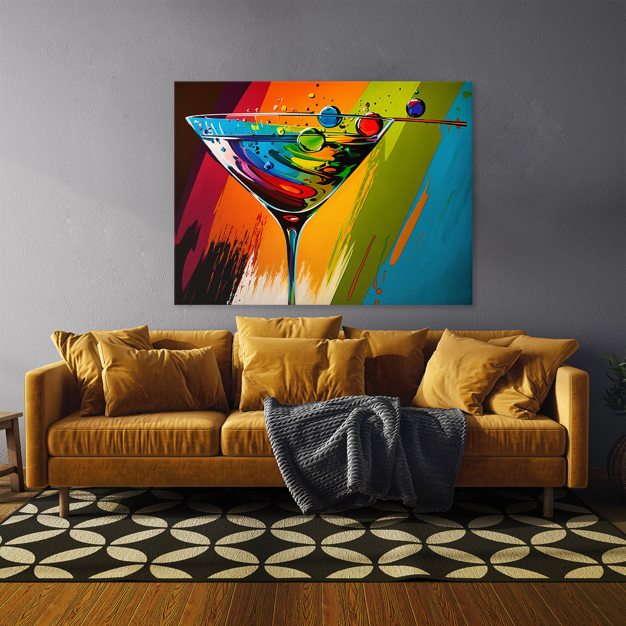 Bar Colorful Bold Pop Martini 3 Wall Art