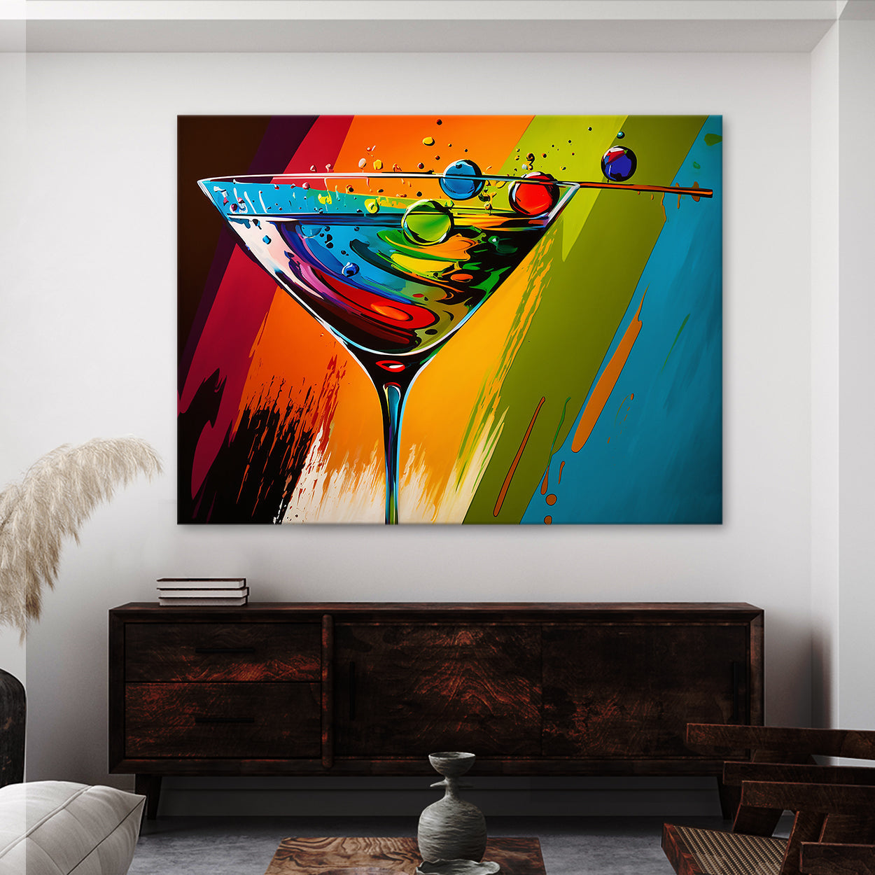 Bar Colorful Bold Pop Martini 3 Wall Art
