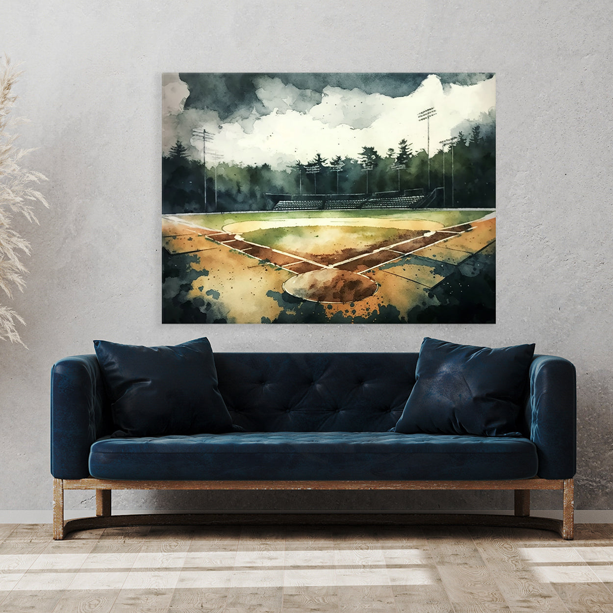 Baseball Watercolor 7 Wall Art