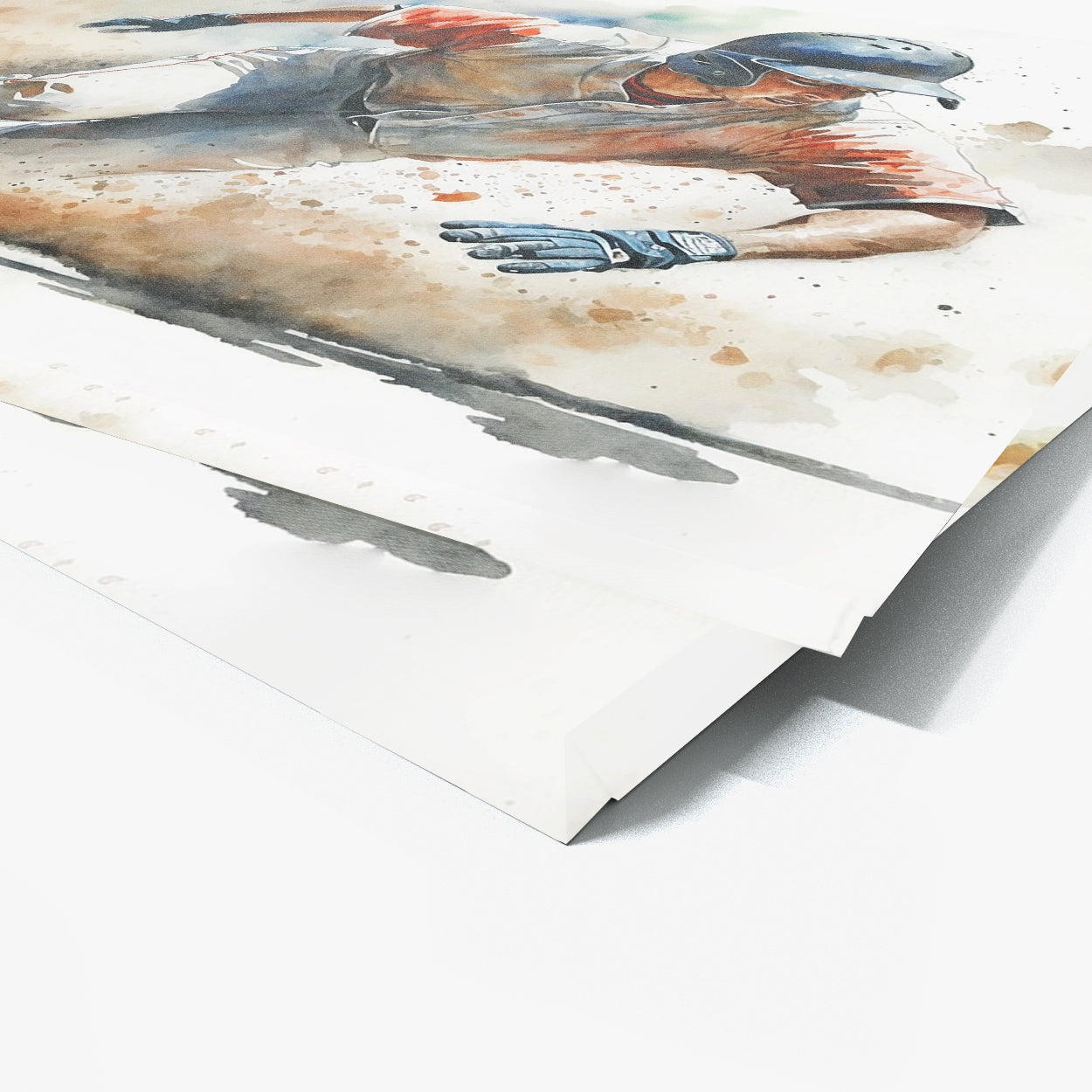 Baseball Watercolor Sliding 5 Wall Art